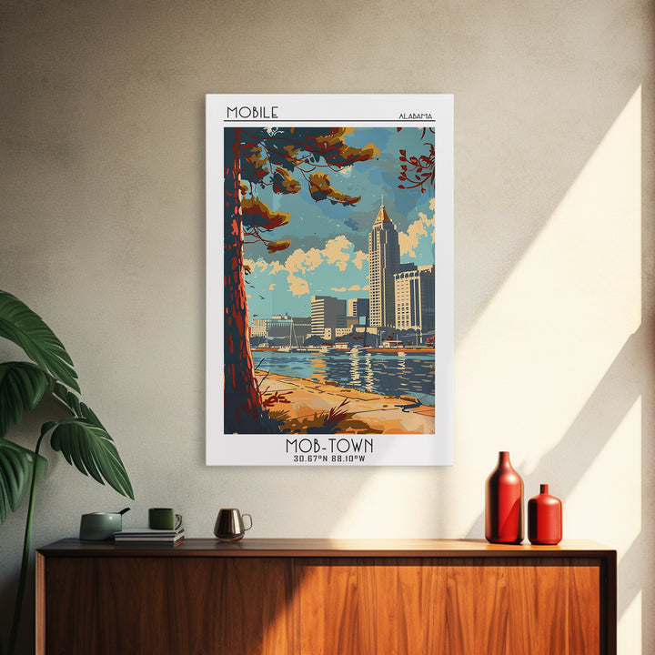Mobile Travel Poster, Canvas Print, Retro Wall Art, Travel Print, Travel Prints, Vintage Travel, City Wall Art, Vintage Travel Print