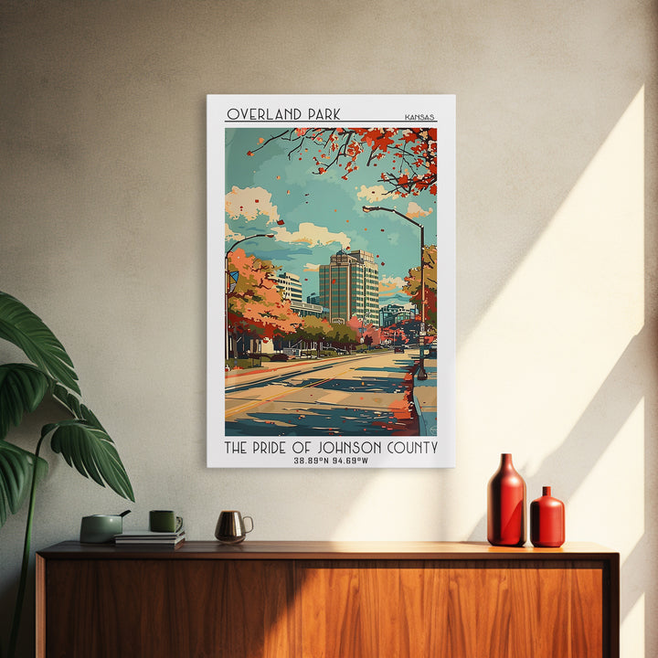 Overland Park Travel Poster, Canvas Print, Travel Wall Art, City Wall Art, Poster Art, Modern Wall Decor, Home Decor, Retro Wall Art