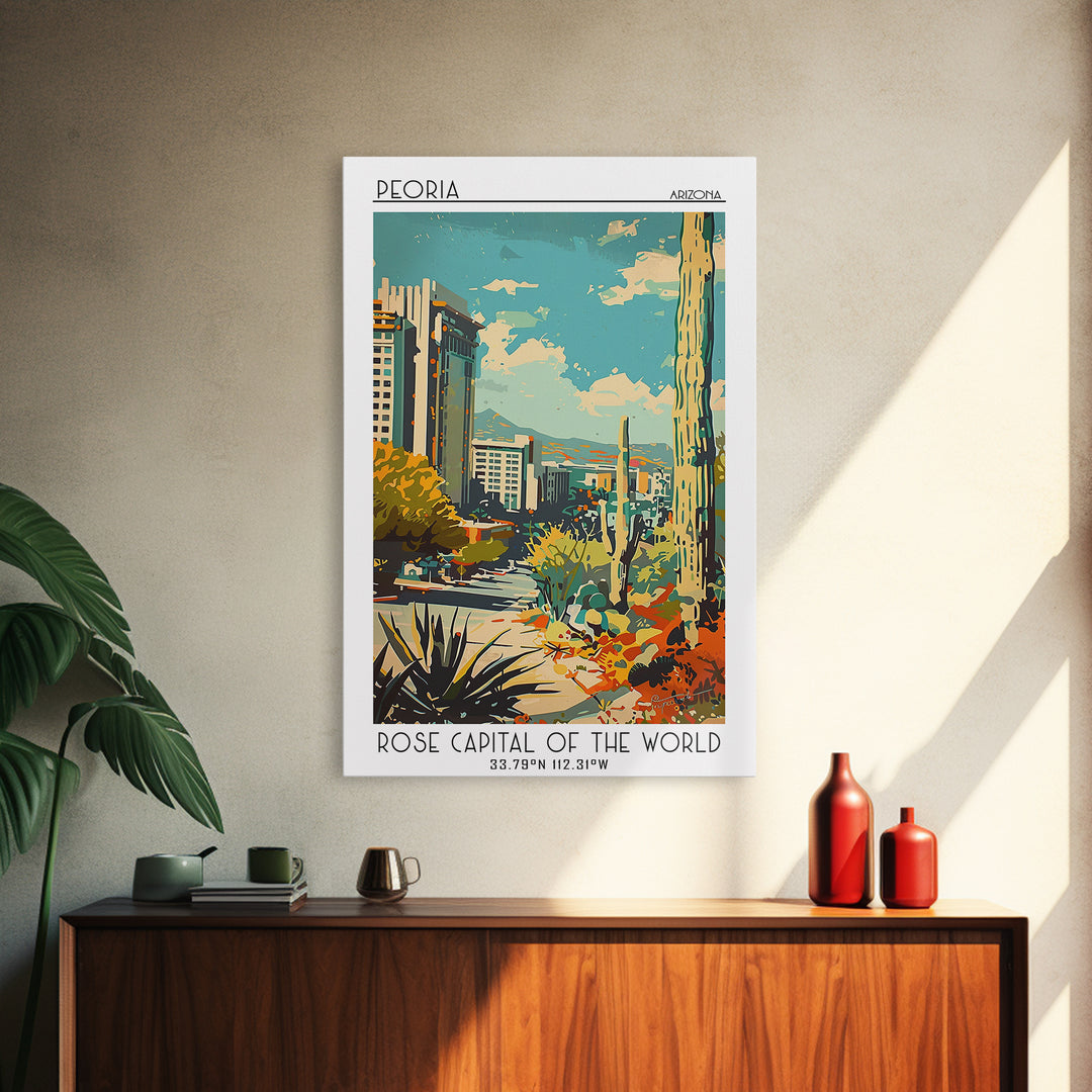 Peoria Arizona Travel Poster, Canvas Print, Poster Print, Travel Wall Art, Vintage Posters, Retro Travel Poster, Vintage City Poster