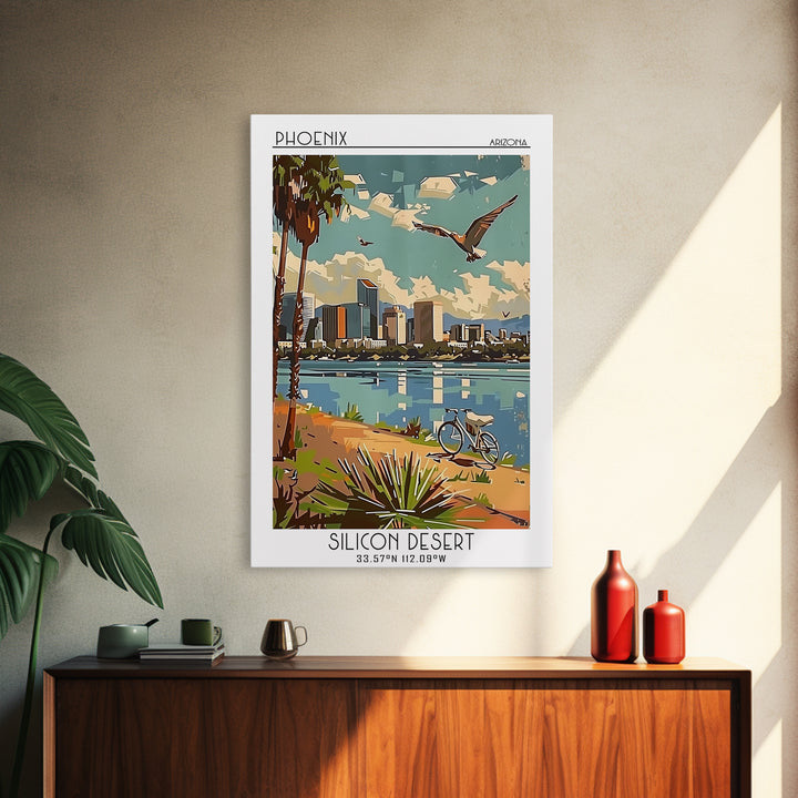 Phoenix Arizona Travel Poster, Canvas Print, City Travel Poster, Travel Wall Decor, Poster Art, Poster Print, Wall Art, Travel Print