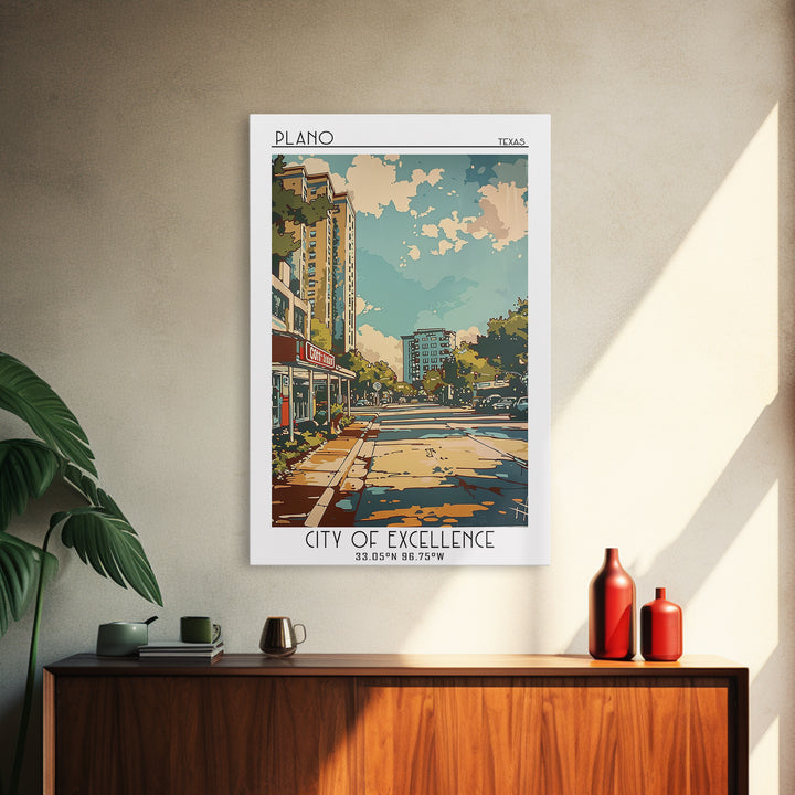 Plano Travel Poster, Canvas Print, Travel Prints, Landscape Art, Poster Print, Travel Wall Decor, City Travel Poster, City Art Print