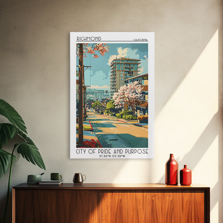 Richmond Travel Poster, Framed Canvas Print, City Travel Poster, Travel Wall Art, Vintage Travel Art, Fine Art Print, Travel Posters