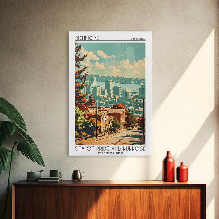 Richmond California Travel Poster, Canvas Print, Travel Wall Art, City Wall Art, Home Office Decor, Minimalist Poster, Landscape Art