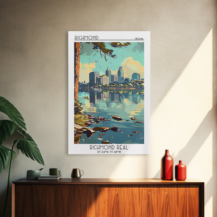 Richmond Virginia Travel Poster, Canvas Print, City Travel Poster, Travel Wall Art, Travel Art Print, Wall Art, Watercolor Cityscape