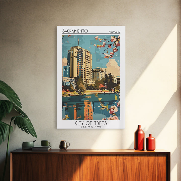 Sacramento Travel Poster, Canvas Print, Poster Print, Travel Wall Art, Retro Wall Art, Retro Travel Poster, City Wall Art, Art Print