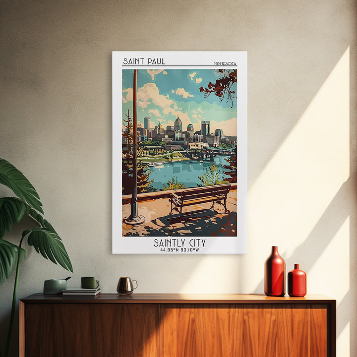 Saint Paul Travel Poster, Canvas Print, City Travel Poster, Travel Wall Art, Living Room Wall Art, City Illustration, Travel Posters
