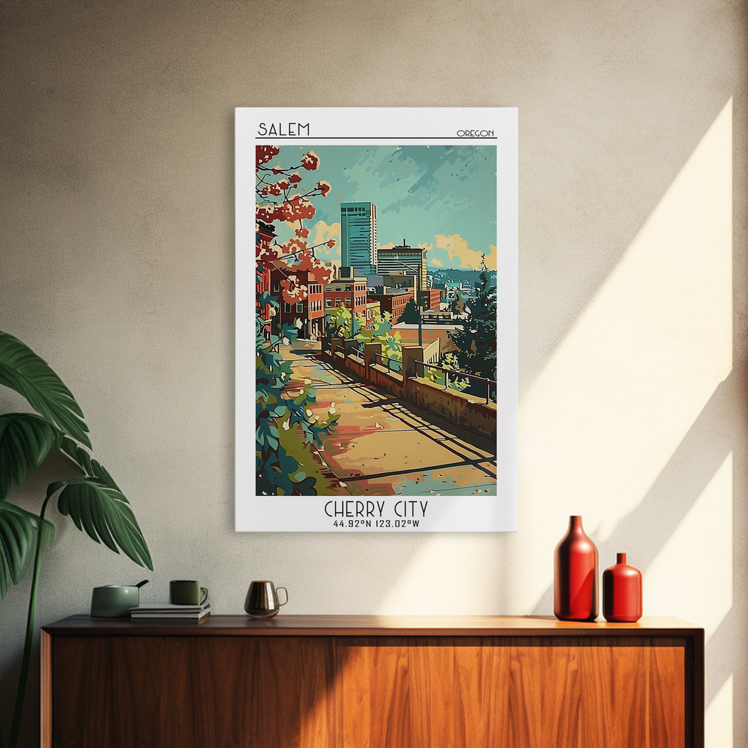 Salem Travel Poster, Framed Canvas Print, Poster Print, Travel Wall Art, Wanderlust Gift, Landscape Art, Home Office Decor, Wall Art