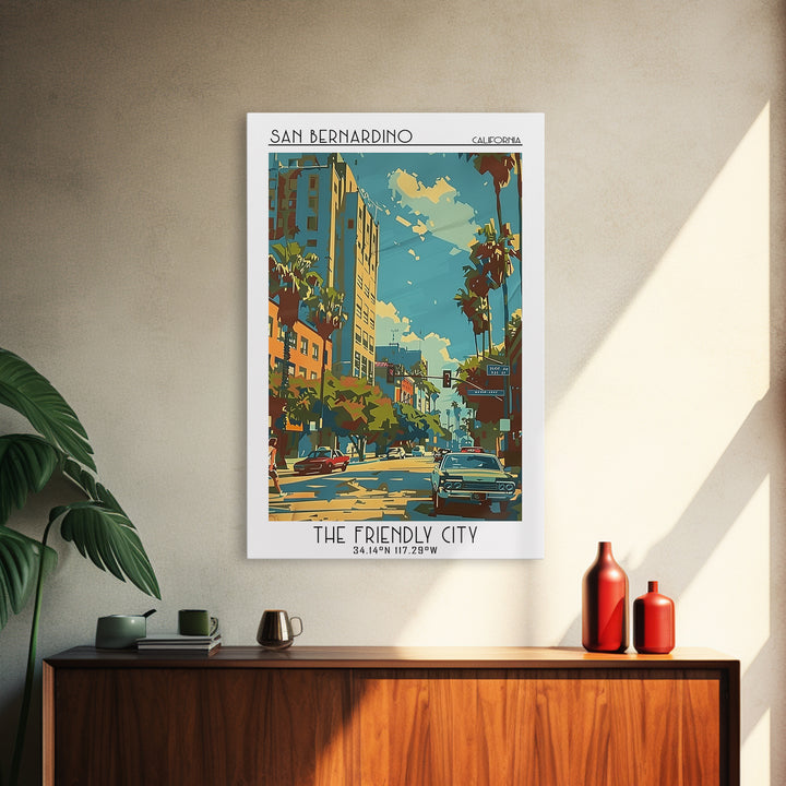 San Bernardino California Travel Poster, Canvas Print, City Art Print, Travel Wall Art, Vintage Posters, Travel Print, Travel Prints