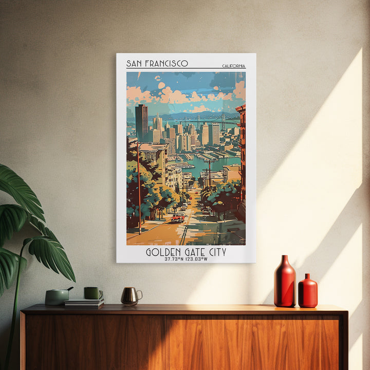 San Francisco California Travel Poster, Canvas Print, Travel Wall Art, City Wall Art, Art Print, Minimalist Poster, Gallery Wall Set