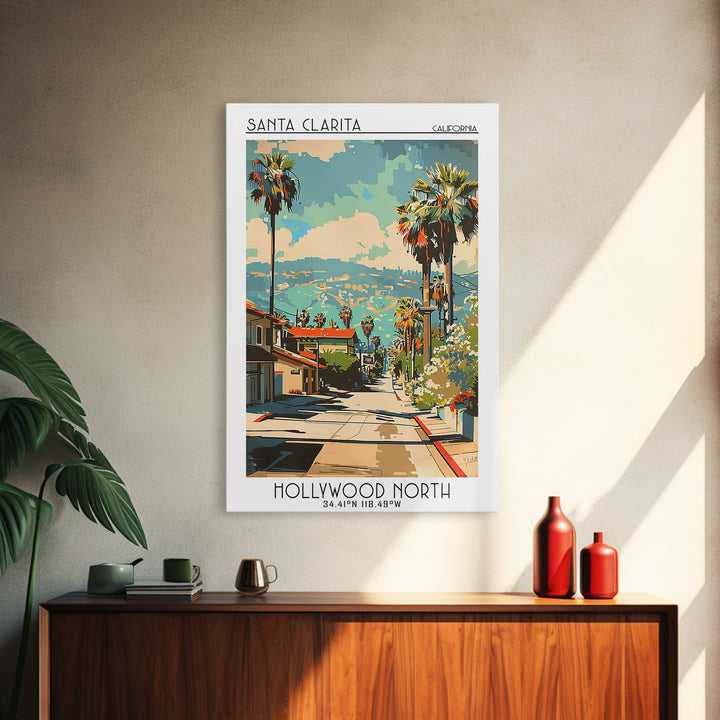 Santa Clarita Travel Poster, Canvas Print, Retro Travel Poster, City Wall Art, Retro Wall Art, Mid Century Wall Art, Wanderlust Gift