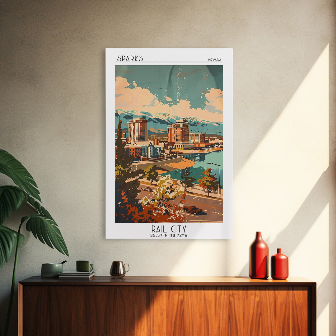 Sparks Travel Poster, Canvas Print, Retro Wall Art, Travel Print, City Wall Art, Colorful Wall Art, Retro Travel Print, Poster Print