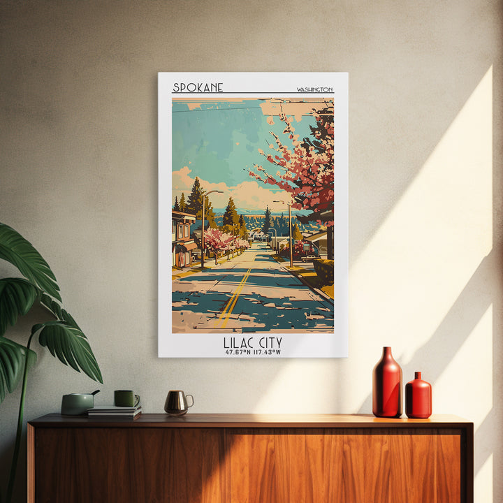 Spokane Travel Poster, Canvas Print, City Travel Poster, Travel Wall Decor, Travel Prints, Home Office Decor, Wall Art, Travel Decor