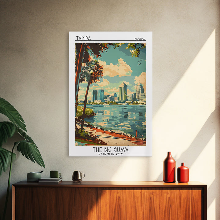 Tampa Florida Travel Poster, Canvas Print, Travel Wall Art, City Wall Art, Gallery Wall Set, City Art Print, Travel Prints, Wall Art