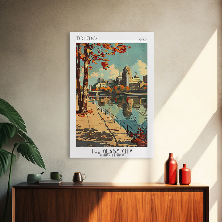 Toledo Ohio Travel Poster, Canvas Print, City Art Print, Travel Wall Art, Fine Art Print, Colorful Wall Art, Poster Print, Art Print