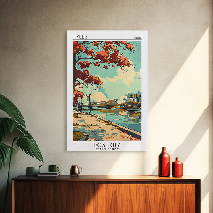 Tyler Texas Travel Poster, Canvas Print, Retro Travel Poster, City Wall Art, Retro Travel Print, Vintage Poster, Wall Art, Art Print