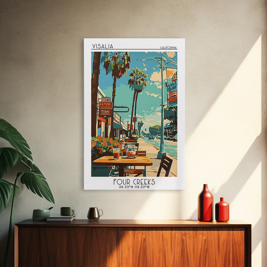 Visalia California Travel Poster, Canvas Print, City Art Print, Travel Wall Art, Travel Print, Wanderlust Gift, Vintage Travel Print