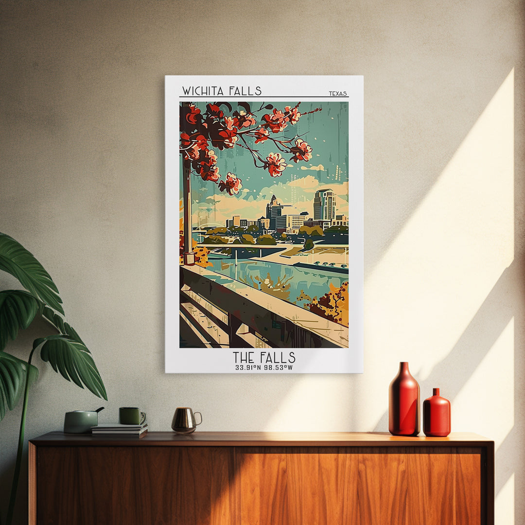 Wichita Falls Texas Travel Poster, Canvas Print, City Art Print, Travel Wall Art, City Illustration, Poster Print, Travel Wall Decor