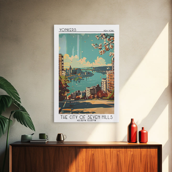 Yonkers Travel Poster, Canvas Print, Poster Print, Travel Wall Art, City Illustration, Travel Posters, Poster Art, Colorful Wall Art