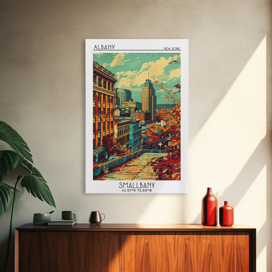 Albany Travel Poster, Canvas Print, Retro Wall Art, Travel Print, Landscape Art, Vintage Travel Print, Travel Posters, Travel Prints