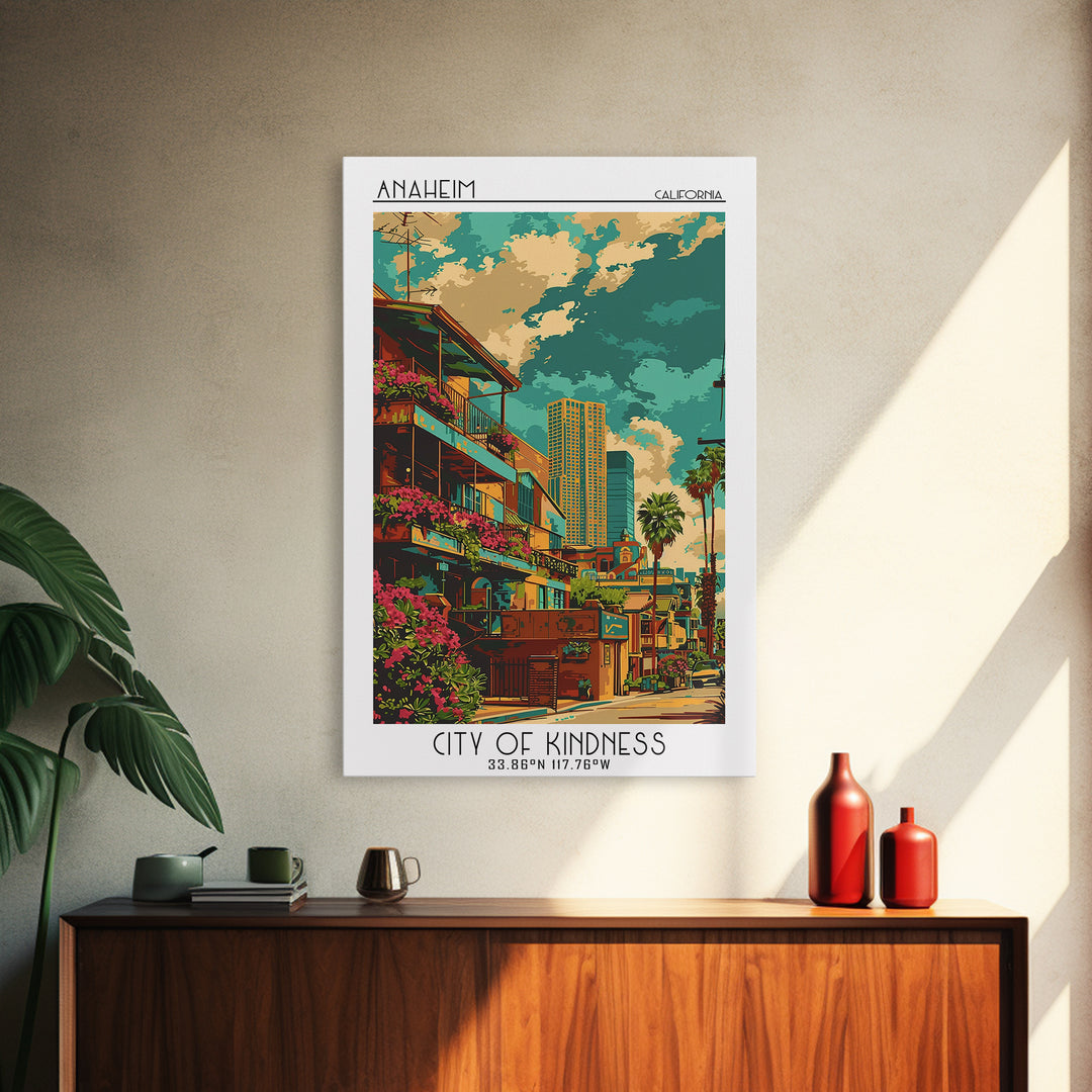Anaheim Travel Poster, Canvas Print, Poster Print, Travel Wall Art, City Travel Poster, Fine Art Print, Travel Print, City Art Print