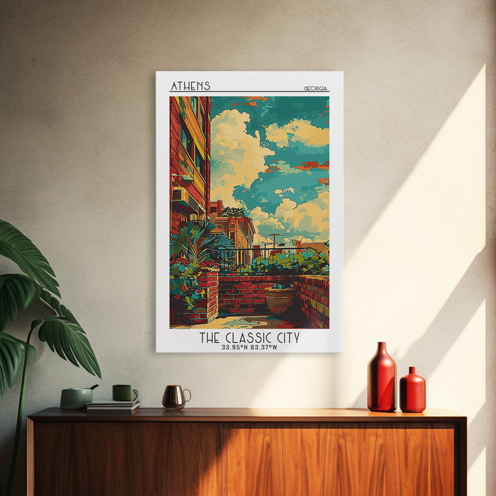 Athens Travel Poster, Framed Canvas Print, City Travel Poster, Travel Wall Decor, Gallery Wall Set, Travel Prints, Modern Wall Decor
