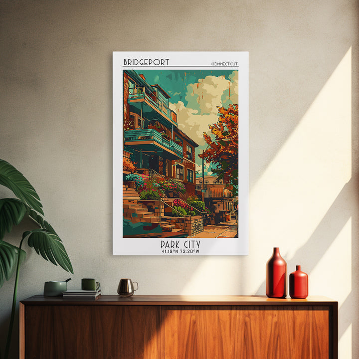 Bridgeport Travel Poster, Canvas Print, Travel Wall Art, City Wall Art, Poster Art, Wall Art, Retro Travel Poster, Modern Wall Decor