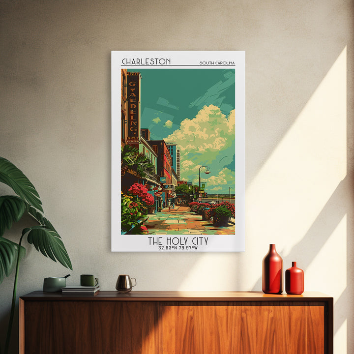 Charleston Travel Poster, Canvas Print, Retro Travel Poster, City Wall Art, Minimalist Poster, Home Office Decor, Retro Travel Print