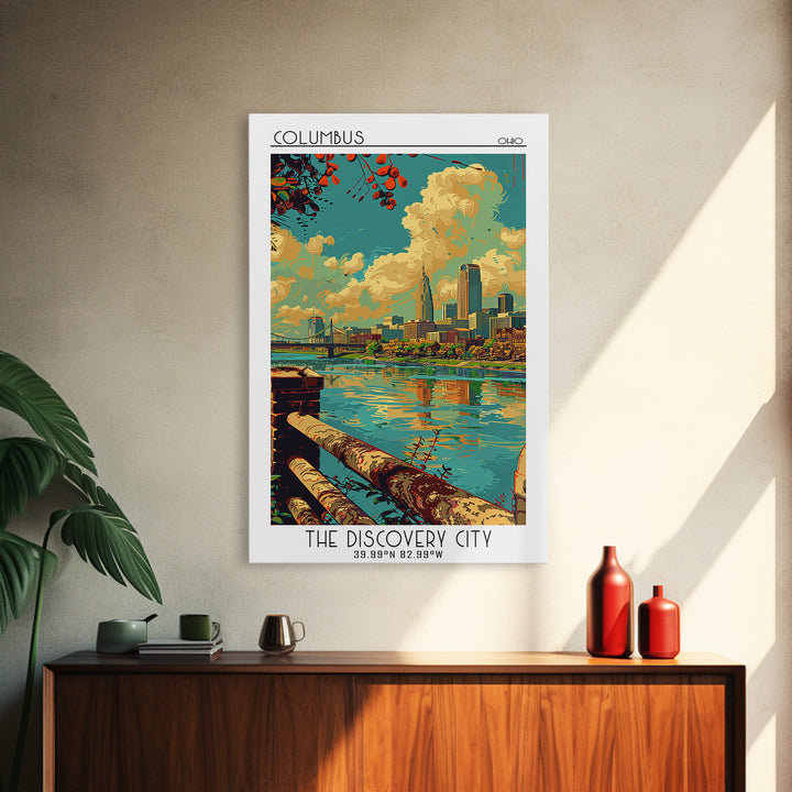 Columbus Ohio Travel Poster, Canvas Print, Poster Print, Travel Wall Art, City Wall Art, Poster Art, Landscape Art, Travel Art Print