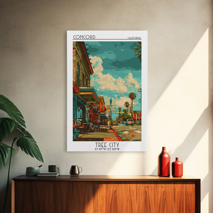 Concord Travel Poster, Canvas Print, Travel Wall Art, City Wall Art, Minimalist Poster, Travel Prints, City Illustration, Home Decor