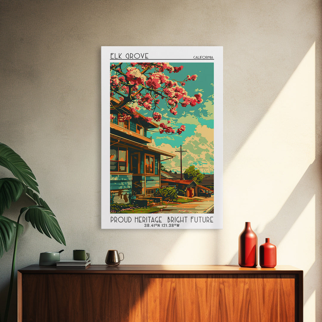 Elk Grove Travel Poster, Canvas Print, City Art Print, Travel Wall Art, Home Office Decor, Wall Art, Travel Prints, Travel Art Print