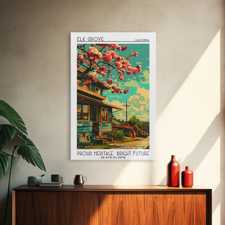 Elk Grove Travel Poster, Canvas Print, City Art Print, Travel Wall Art, Home Office Decor, Wall Art, Travel Prints, Travel Art Print