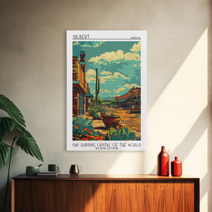 Gilbert Travel Poster, Canvas Print, Poster Print, Travel Wall Art, Poster Art, City Travel Poster, City Wall Art, Home Office Decor
