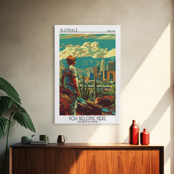 Glendale Travel Poster, Canvas Print, Vintage Travel Print, City Wall Art, Retro Travel Print, Vintage City Poster, Travel Art Print