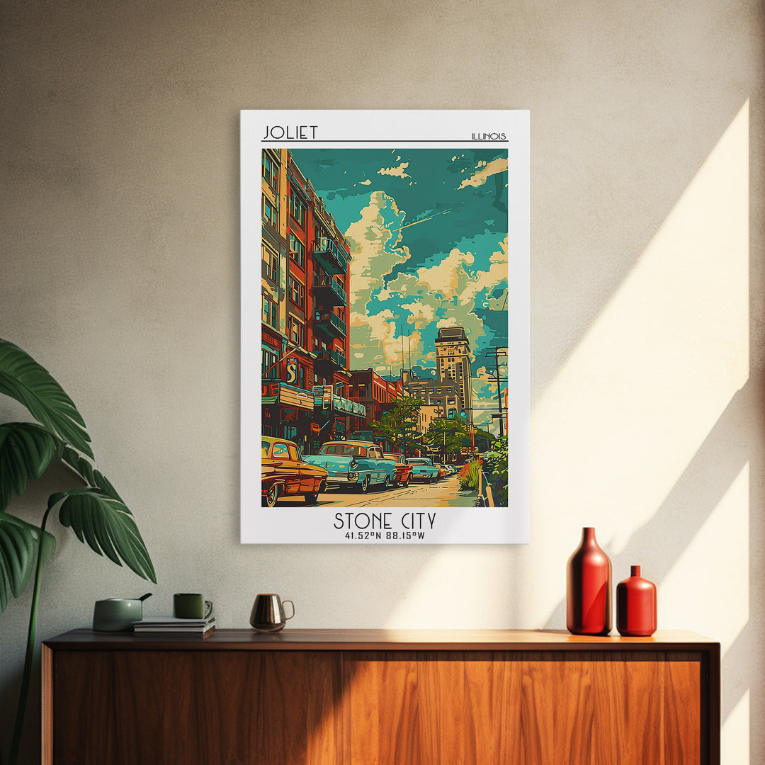 Joliet Travel Poster, Canvas Print, Travel Art Print, Modern Wall Decor, Poster Print, Travel Posters, Wall Art, Retro Travel Poster
