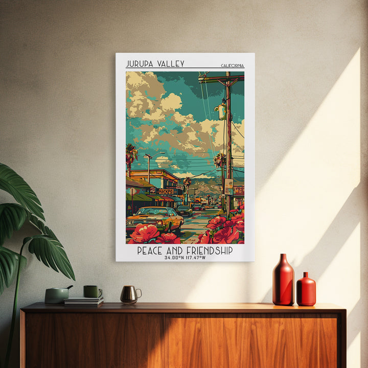 Jurupa Valley Travel Poster, Canvas Print, City Travel Poster, Travel Wall Art, Retro Travel Print, Modern Wall Decor, Landscape Art
