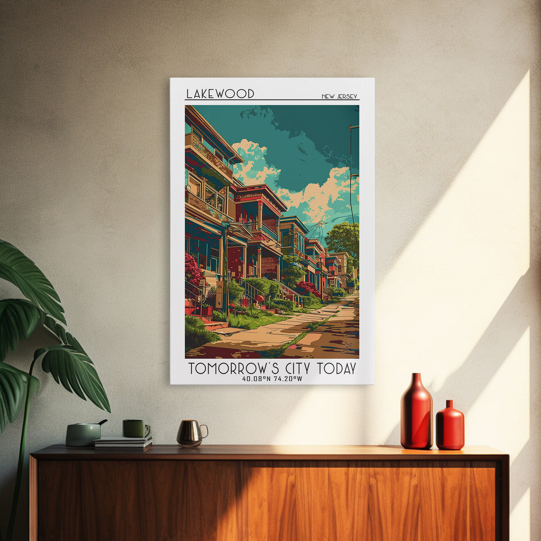 Lakewood New Jersey Travel Poster, Canvas Print, Travel Art Print, Modern Wall Decor, Travel Print, Travel Prints, Minimalist Poster