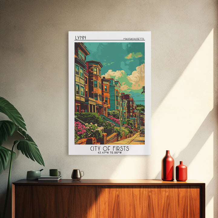 Lynn Travel Poster, Canvas Print, Retro Travel Poster, City Wall Art, Travel Print, Colorful Wall Art, Landscape Art, Travel Posters