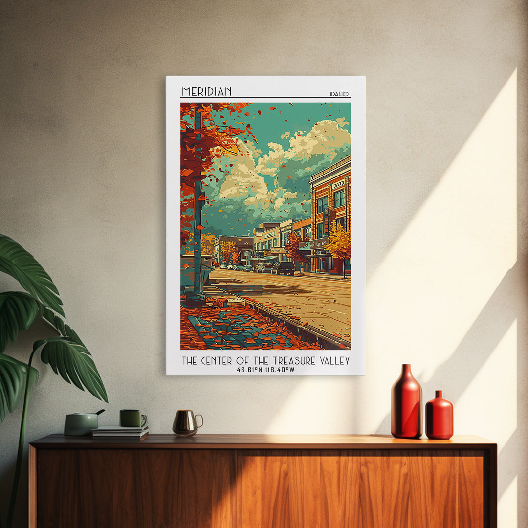 Meridian Travel Poster, Canvas Print, Vintage Travel Print, City Wall Art, Travel Art Print, Vintage City Poster, Vintage Travel Art
