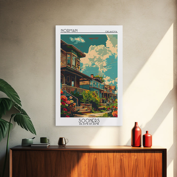 Norman Travel Poster, Canvas Print, Travel Wall Decor, Minimalist Poster, Wall Art, City Travel Poster, City Art Print, Travel Print