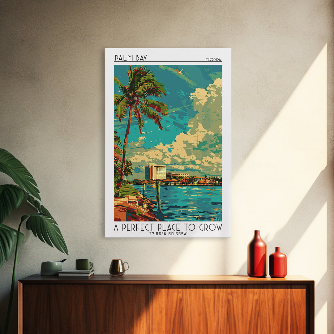 Palm Bay Travel Poster, Canvas Print, City Art Print, Travel Wall Art, Modern Wall Decor, Travel Art Print, City Wall Art, Art Print