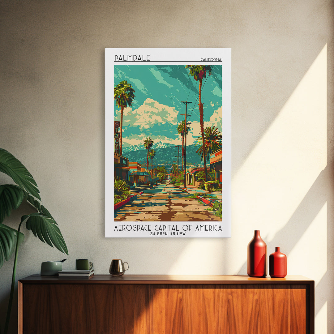 Palmdale Travel Poster, Canvas Print, City Art Print, Travel Wall Art, Travel Print, Travel Art Print, Home Decor, Travel Wall Decor