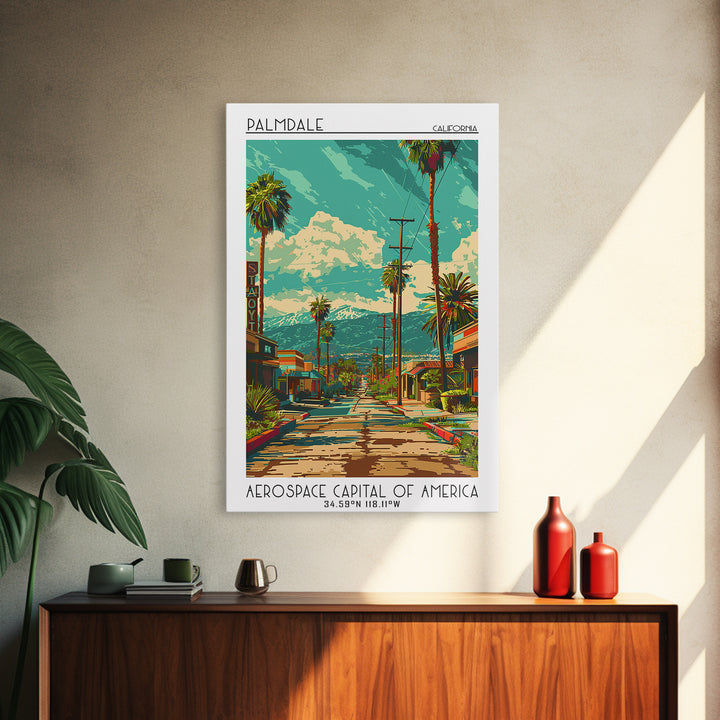 Palmdale Travel Poster, Canvas Print, City Art Print, Travel Wall Art, Travel Print, Travel Art Print, Home Decor, Travel Wall Decor