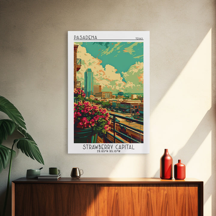 Pasadena Texas Travel Poster, Canvas Print, City Travel Poster, Travel Wall Art, City Illustration, City Art Print, Travel Art Print