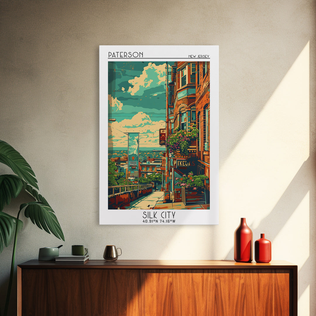 Paterson Travel Poster, Canvas Print, Travel Wall Decor, Minimalist Poster, Travel Wall Art, Travel Prints, Poster Art, Poster Print