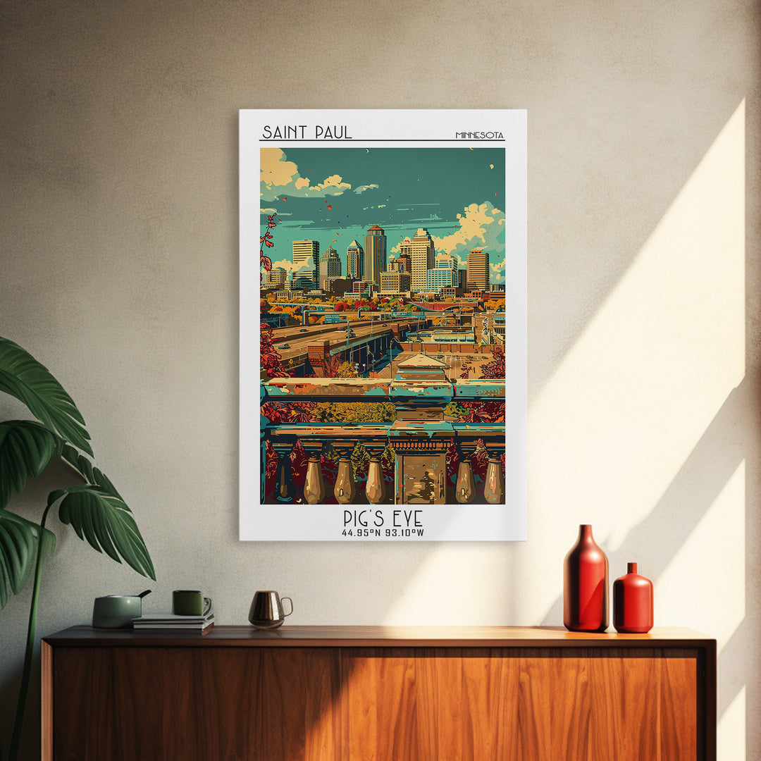 Saint Paul Travel Poster, Canvas Print, Vintage Travel Print, City Wall Art, Living Room Wall Art, Retro Travel Poster, Poster Print