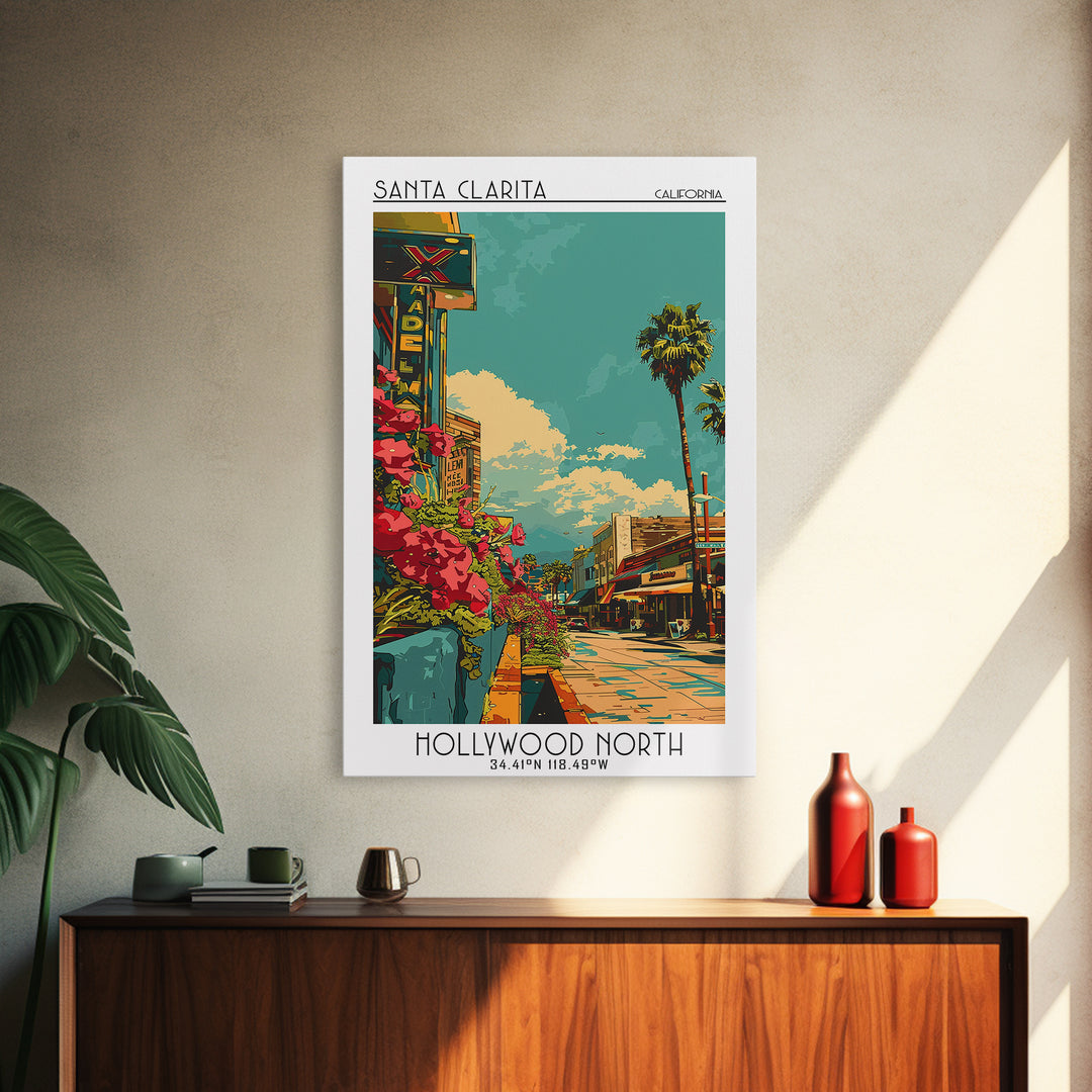 Santa Clarita Travel Poster, Framed Canvas Print, City Travel Poster, Vintage City Poster, Vintage Poster, Wall Art, Wanderlust Gift