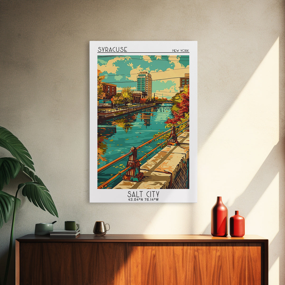 Syracuse Travel Poster, Framed Canvas Print, Travel Wall Art, City Wall Art, Travel Wall Decor, Travel Art Print, City Travel Poster