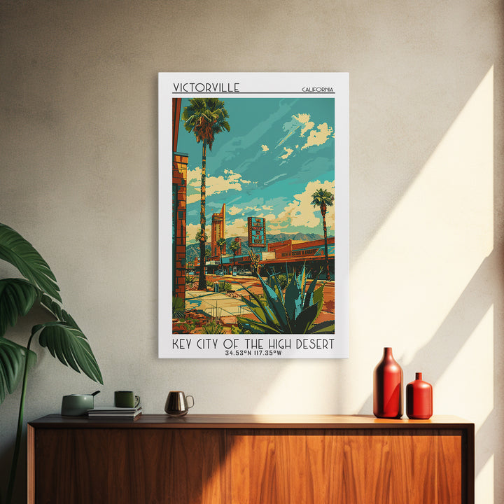 Victorville Travel Poster, Framed Canvas Print, City Travel Poster, Travel Wall Art, Retro Wall Art, Gallery Wall Set, City Wall Art