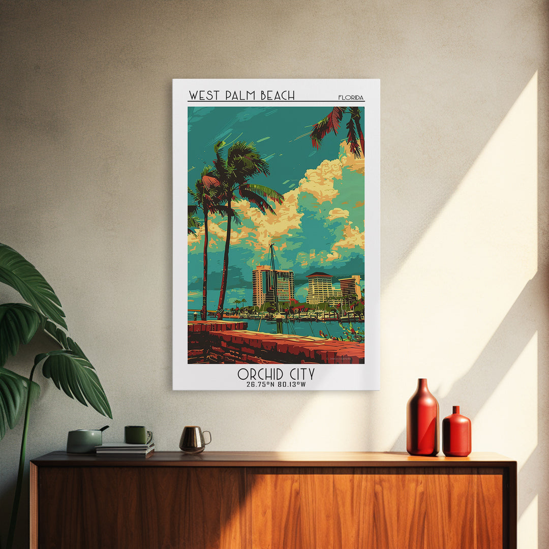 West Palm Beach Travel Poster, Canvas Print, City Travel Poster, Travel Wall Art, Travel Posters, Retro Travel Poster, Travel Prints