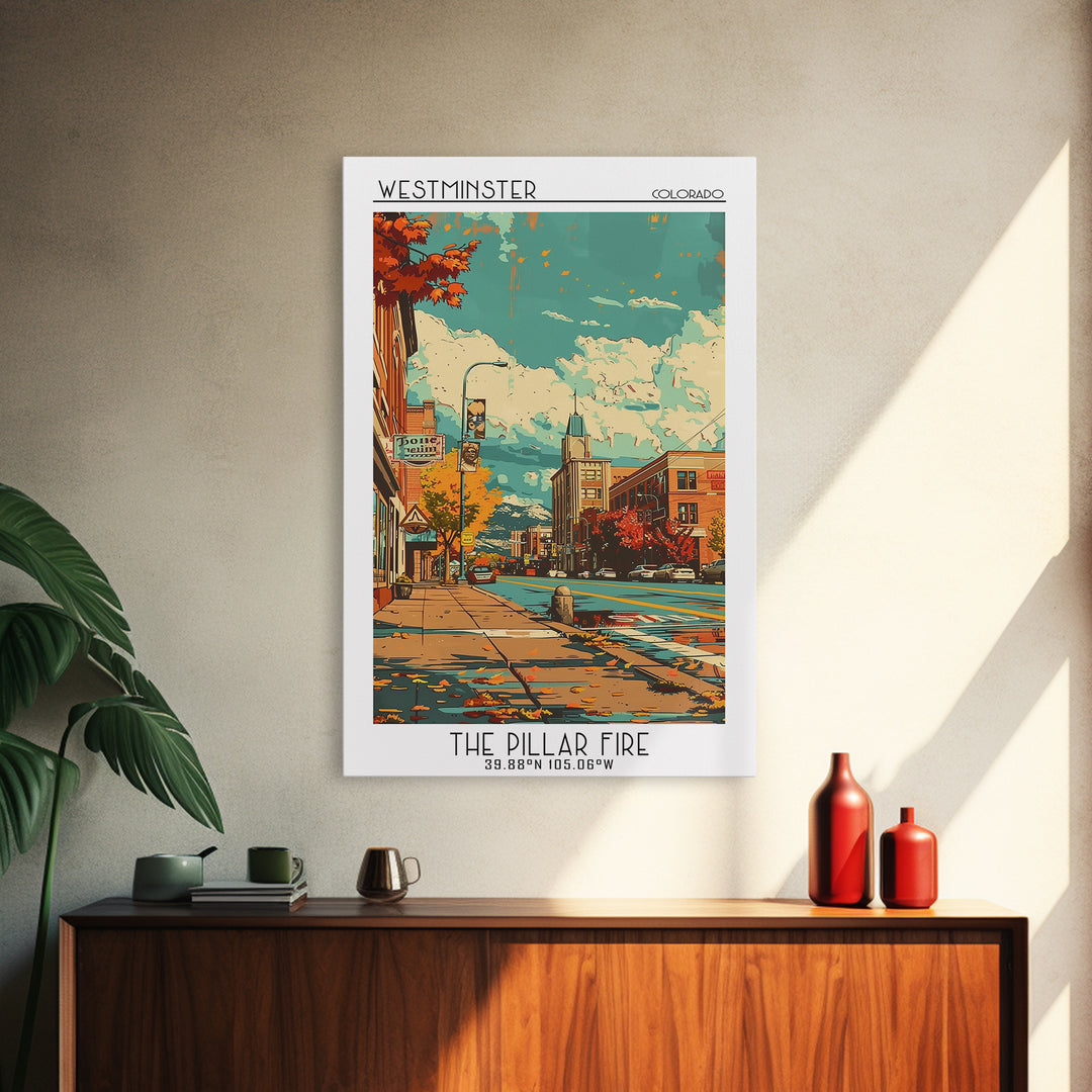 Westminster Travel Poster, Canvas Print, Retro Wall Art, Travel Print, Watercolor Cityscape, Mid Century Wall Art, Travel Wall Decor